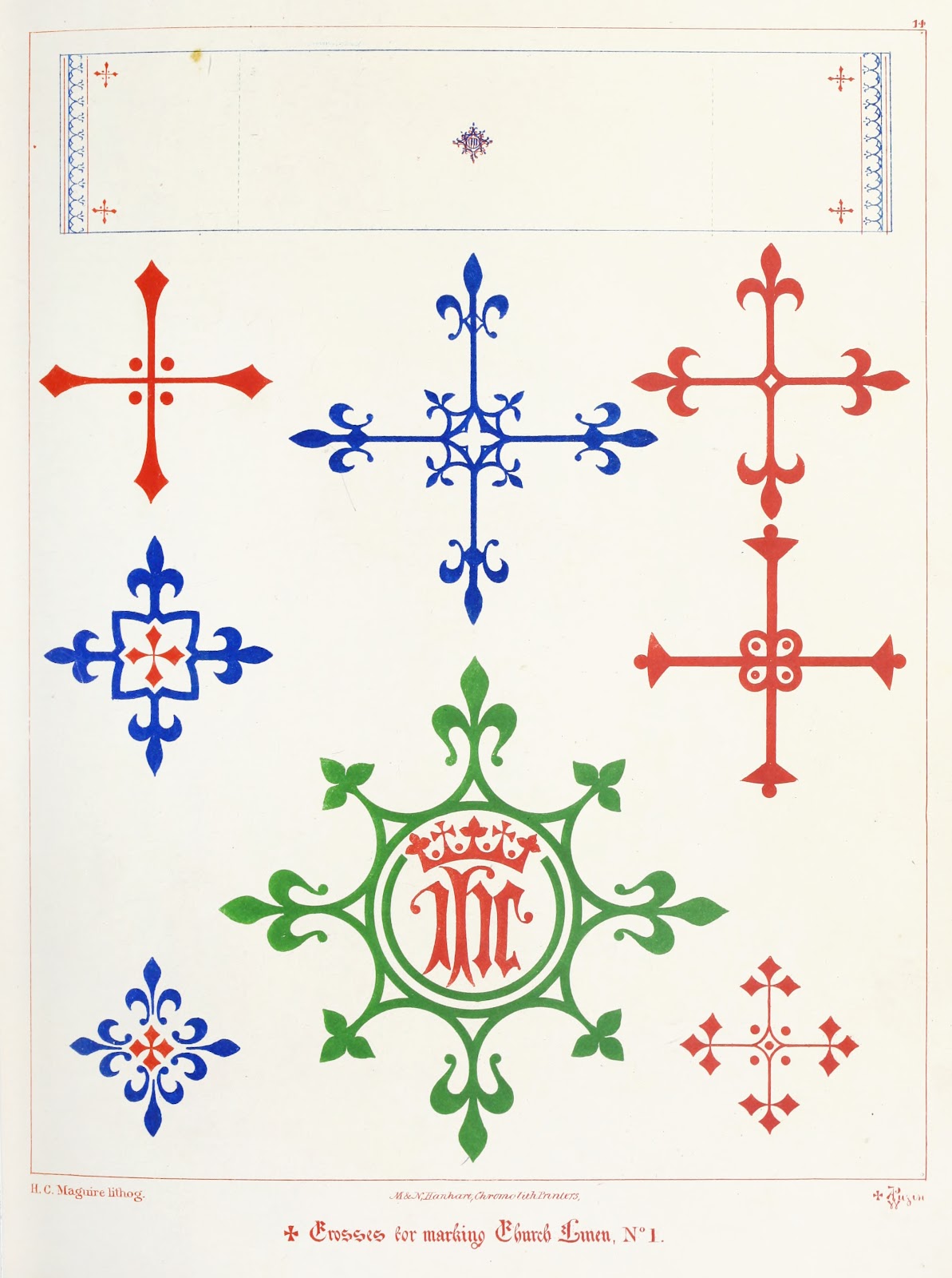 Crosses for marking Altar Linen 1846