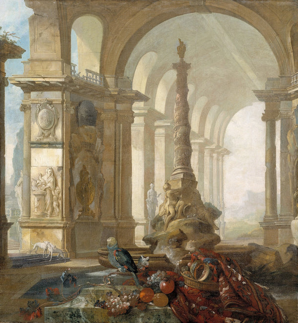 Landscape with palace interior