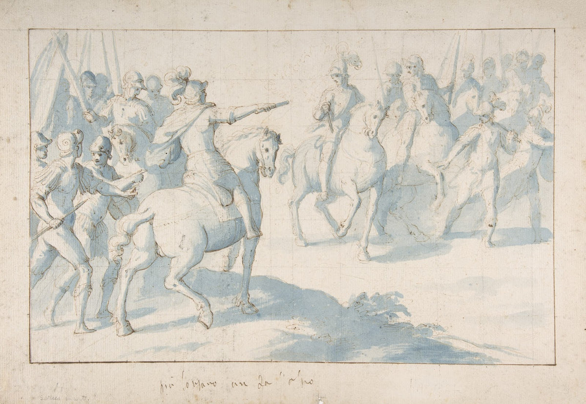 Mounted Warrior with a Baton Giving Orders to His Troops 15901646