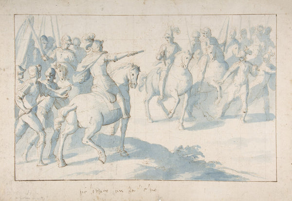 Mounted Warrior with a Baton Giving Orders to His Troops 15901646