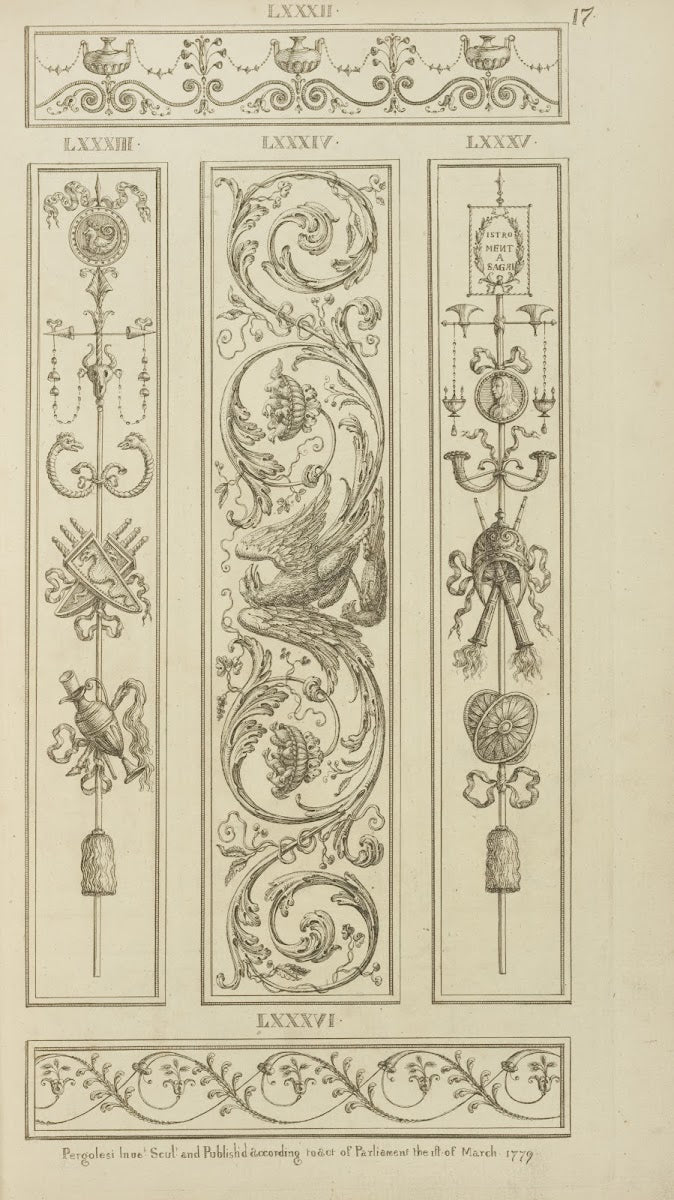 Central ornamental design of eagle with vegetal shapes 1777 1784