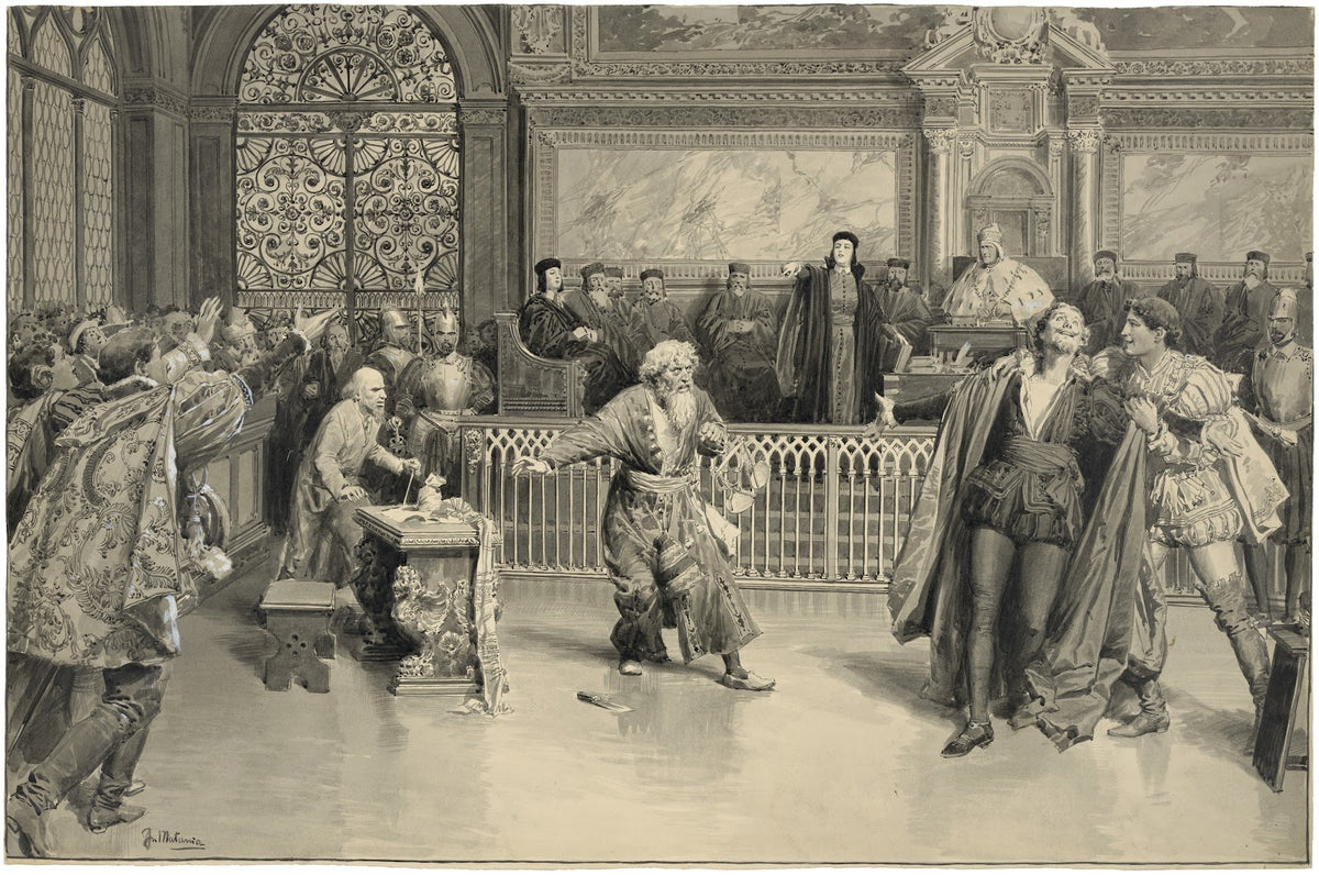 Merchant of Venice IV 1 as played at His Majestys Theatre the trial 1908