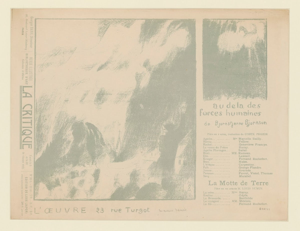 Couverture du programme pour Au delà des forces humaines de B Bjornson au théâtr