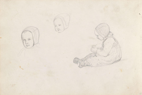 Studier av et jentebarn 1843