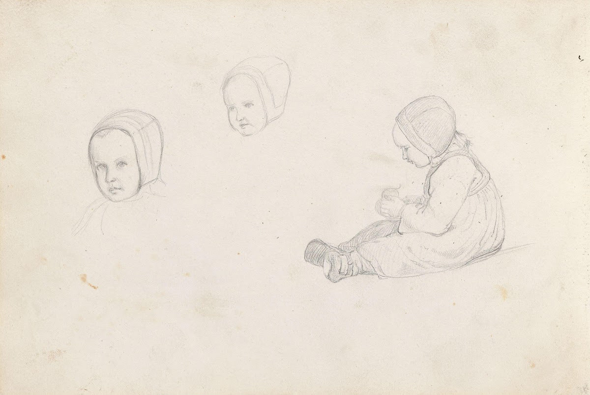 Studier av et jentebarn 1843