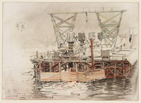 Travaux du métro entre le pont au Change et le pont Notre Dame 1906
