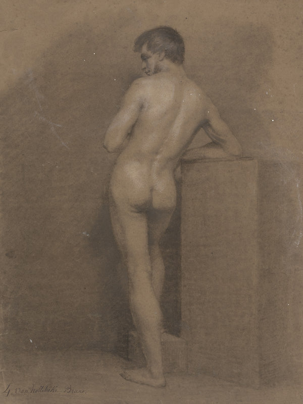 Standing male nude seen from behind 1839