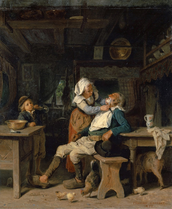 A Barbers Shop In Brittany 1872