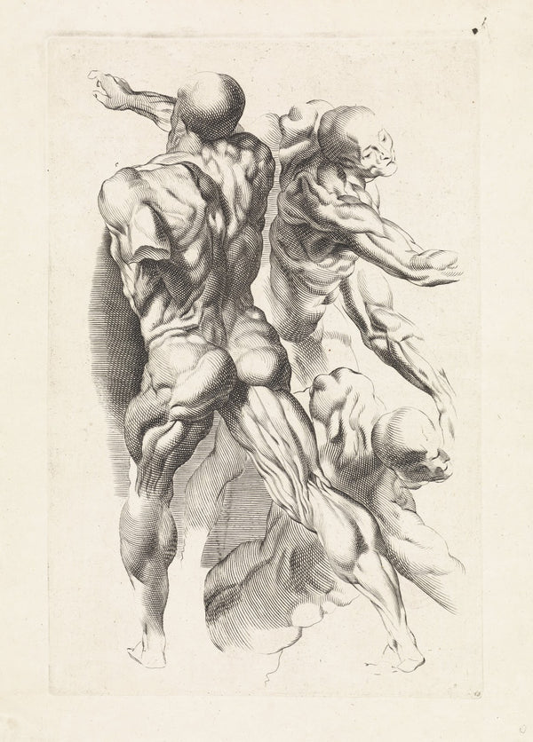 Anatomical study of three figures with outstretched arms 1616 1657