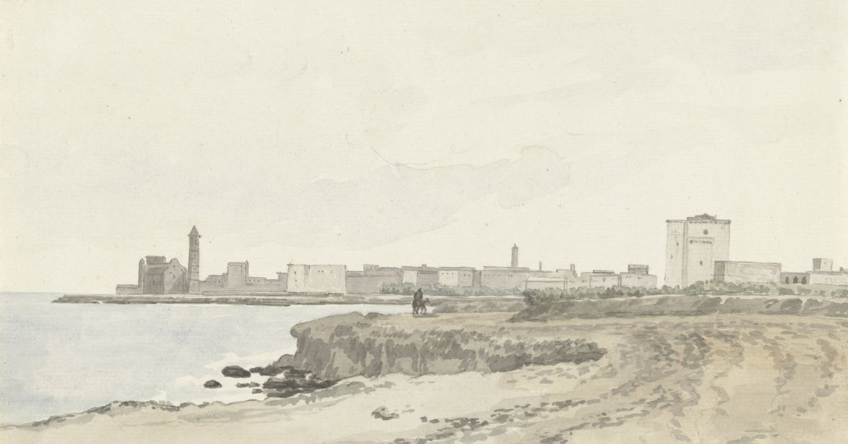 Gezicht op Trani gelegen aan de kust 1778