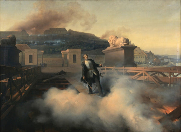 Oberst Allnoch auf der Budapester Kettenbrücke 1851
