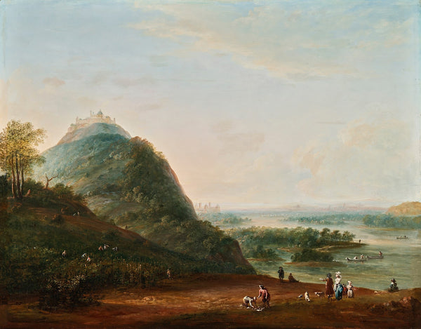 Weinernte vor Wien mit Blick nach Klosterneuburg den Leopoldsberg Bisamberg und