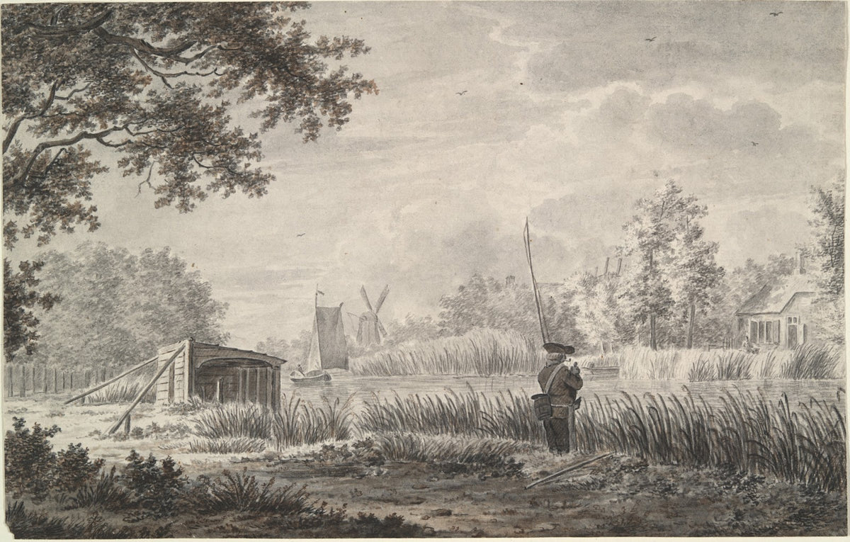 Canal Scene withFisherman 1822