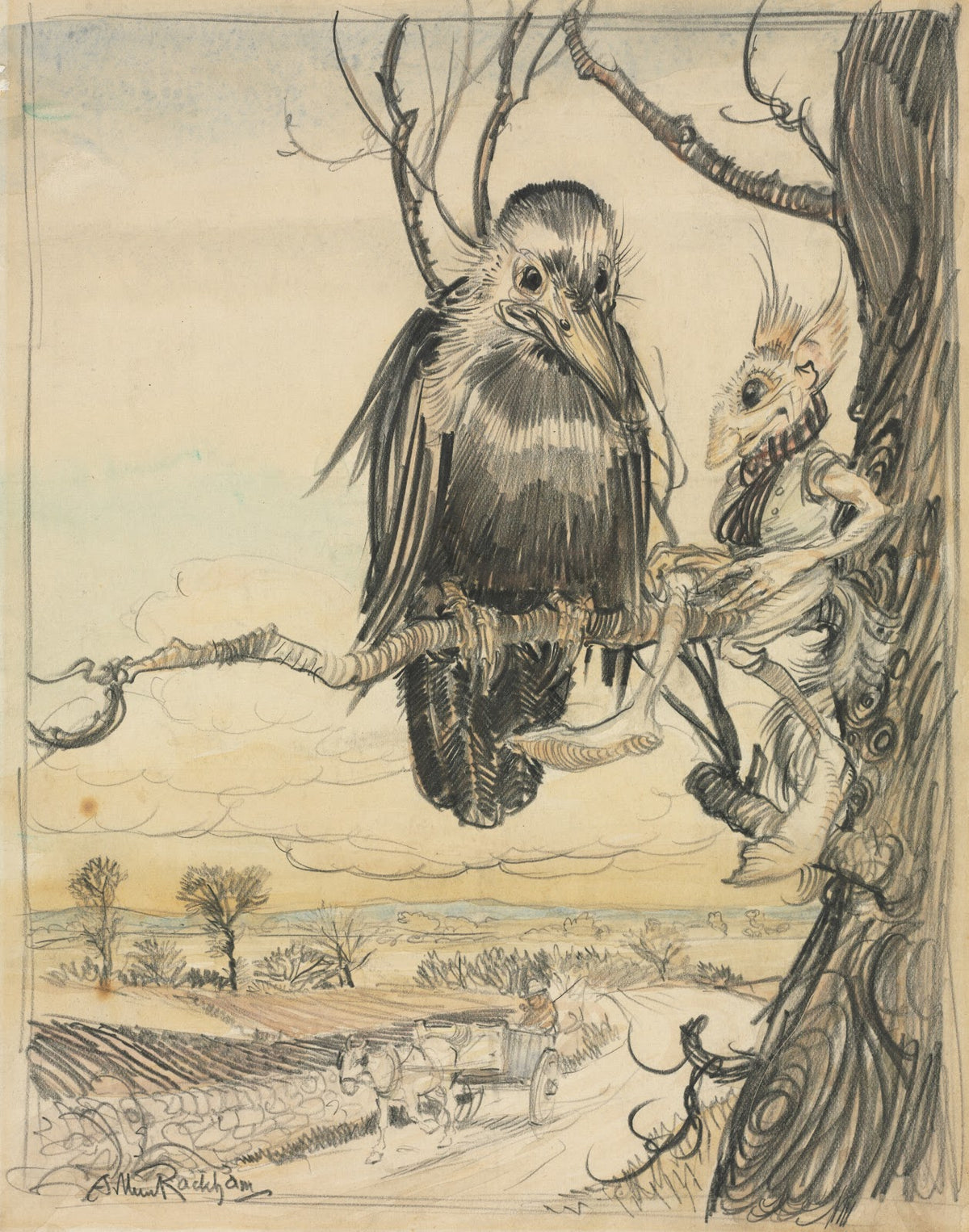 A Squirrel and a Crow 1913