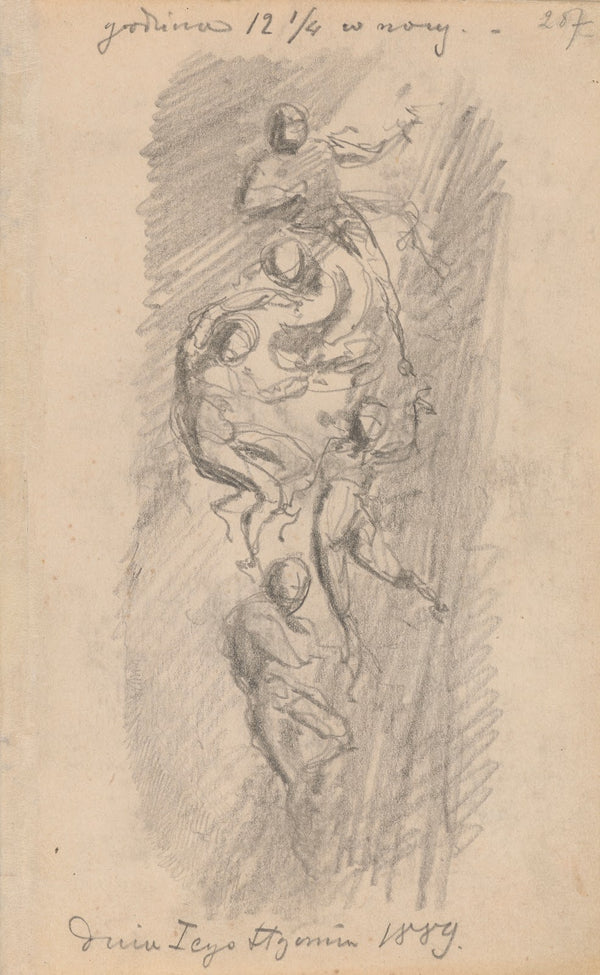 Human figures hovering in the skies 1889