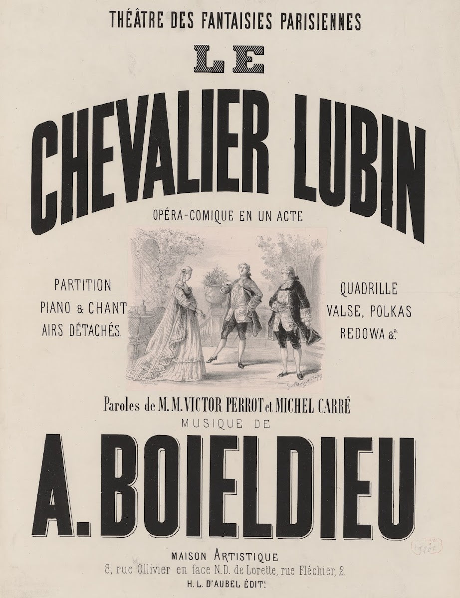 Théatre des Fantaisies Parisiennes Le Chevalier Lubin 1865