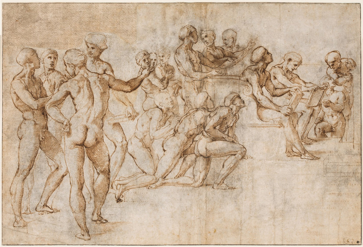 Study for the lower left section of the Disputa ca 1508 1509