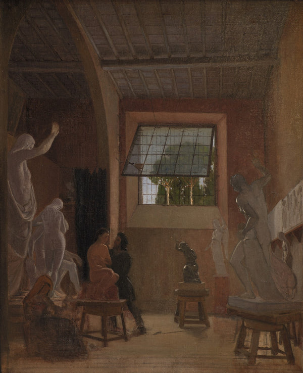 The Sculptor Jens Adolph Jerichau in his Studio in Rome 1871