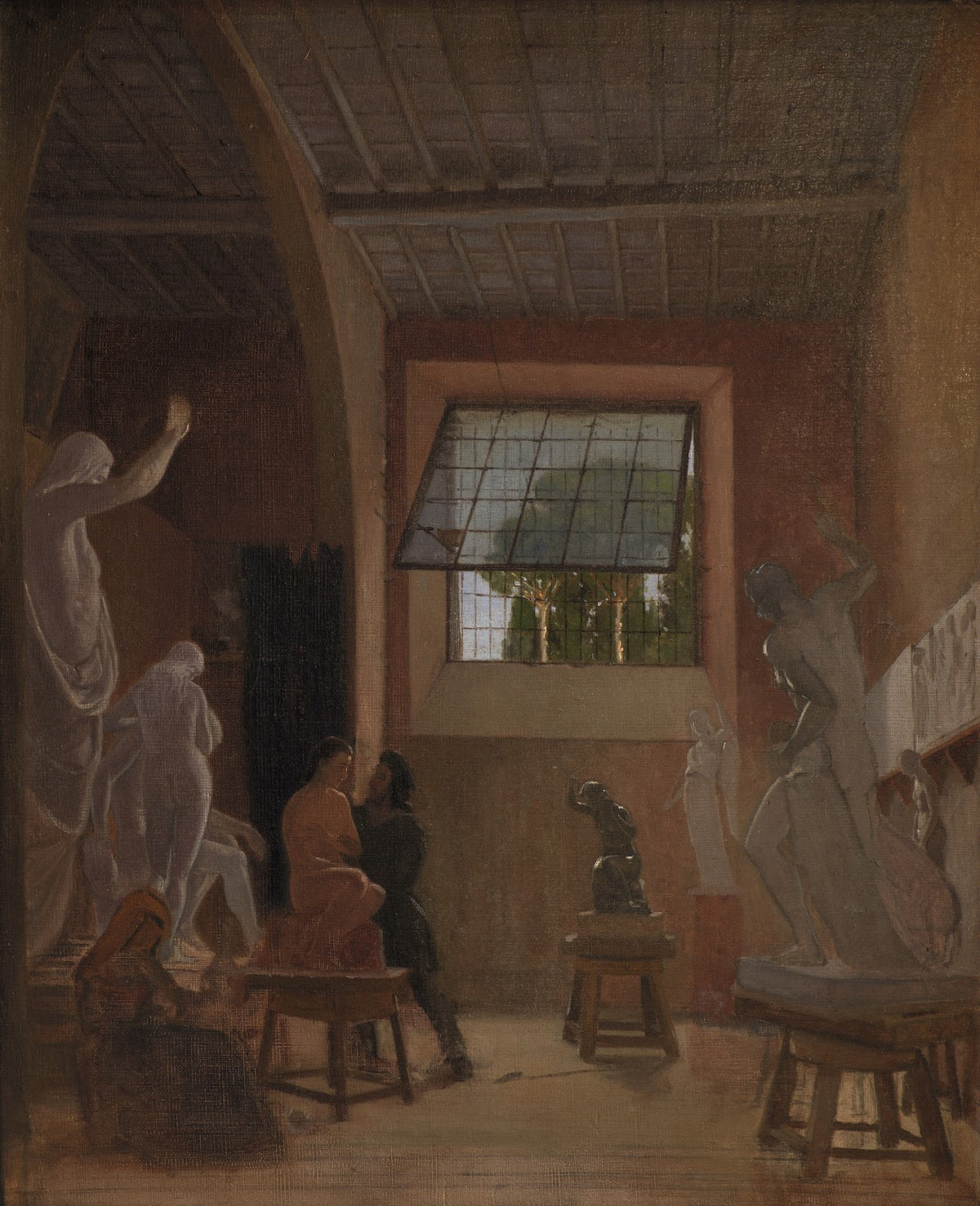 The Sculptor Jens Adolph Jerichau in his Studio in Rome 1871