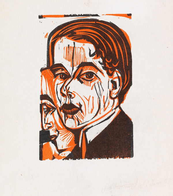 Selbstbildnis mit Frauenprofil 1926