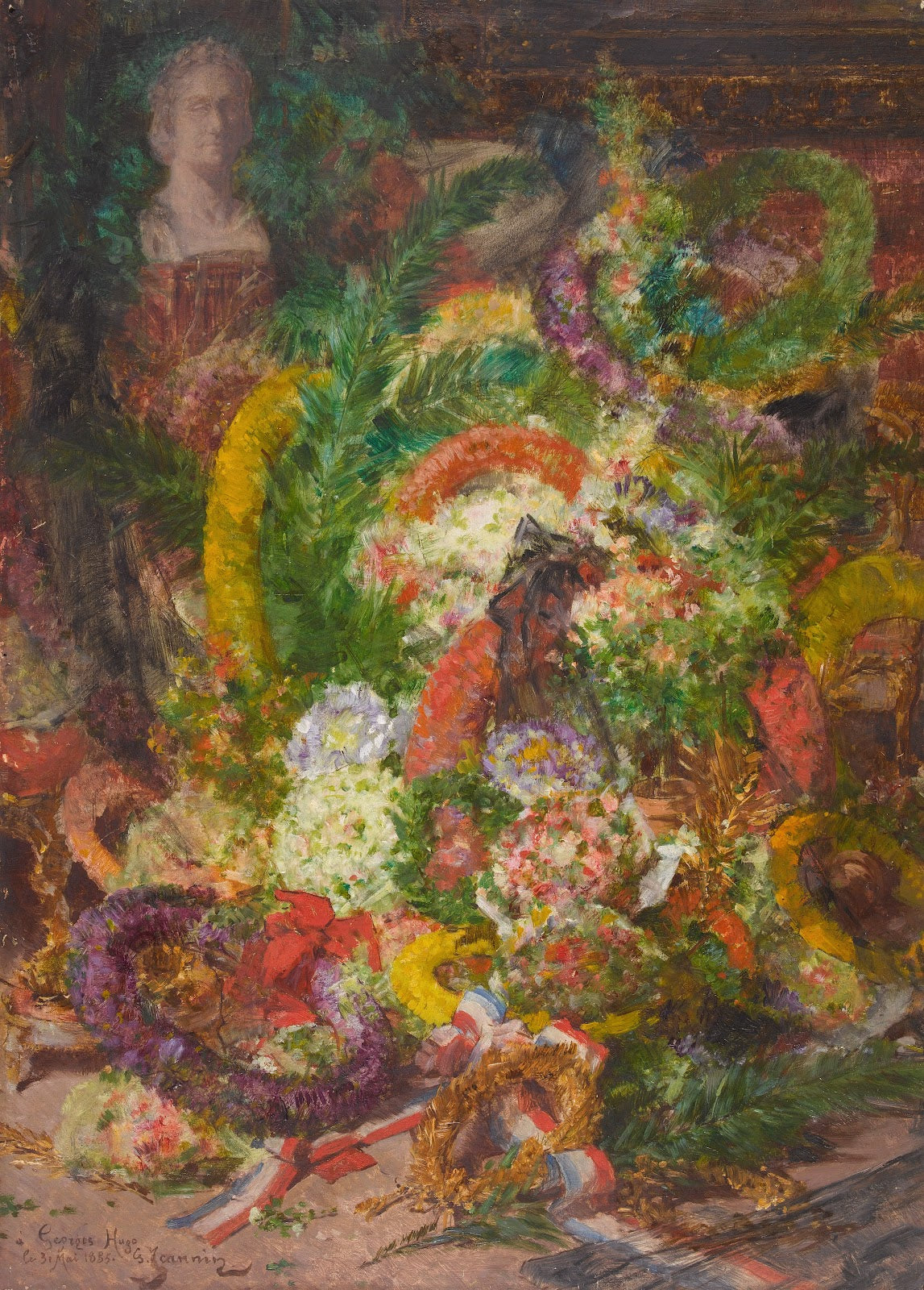 Les fleurs et les couronnes de la chambre mortuaire 1885