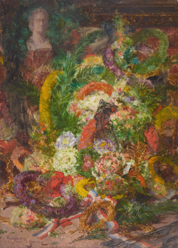 Les fleurs et les couronnes de la chambre mortuaire 1885