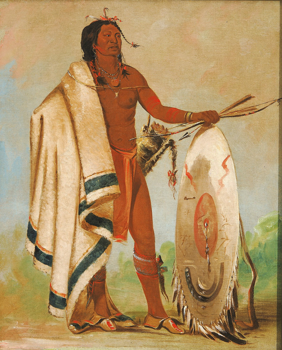 Kotz A Tó Ah Smoked Shield a Distinguished Warrior 1834