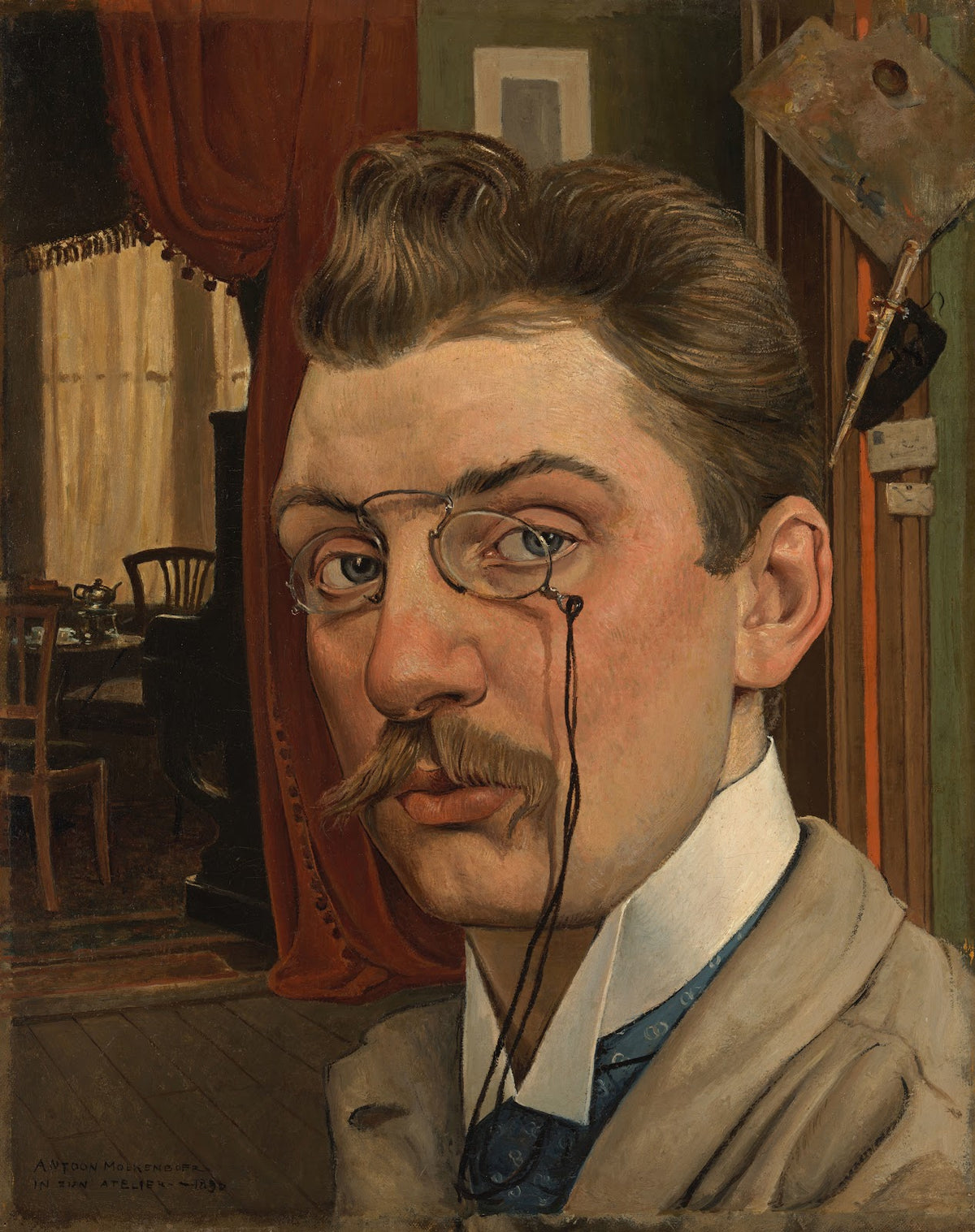 Zelfportret in het atelier 1896