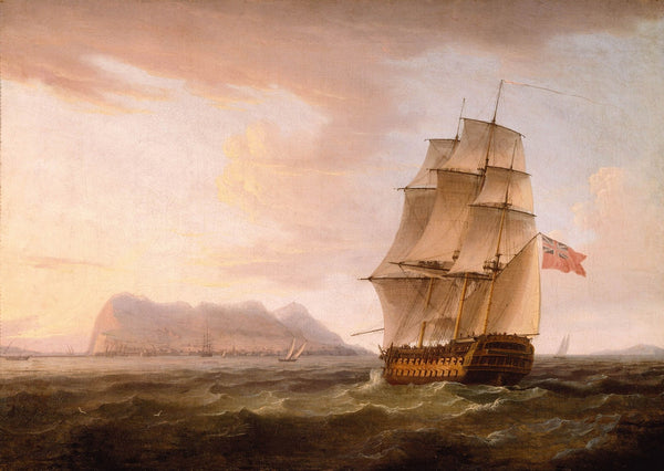 A British Man of War before the Rock of Gibraltar