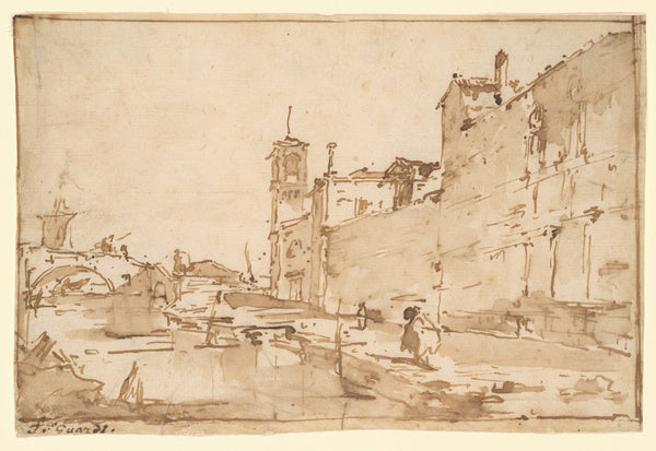 A Venetian Capriccio A Rio Leading to a Bridge ca 178085
