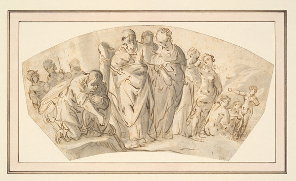 Lot and his family leaving Sodom