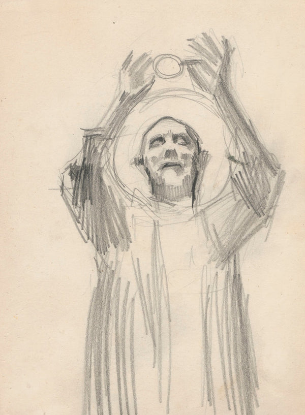 Study of the figure of St Stanislaus for stained glass window design 1900