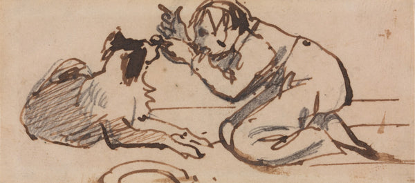 A Child Playing with a Dog