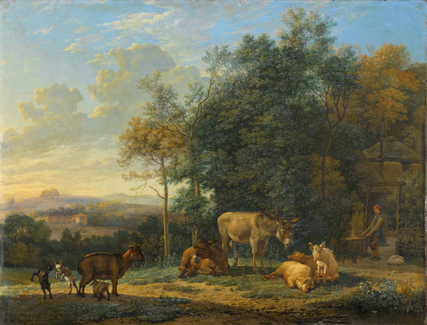 Landscape with Two Donkeys Goats and Pigs 1655