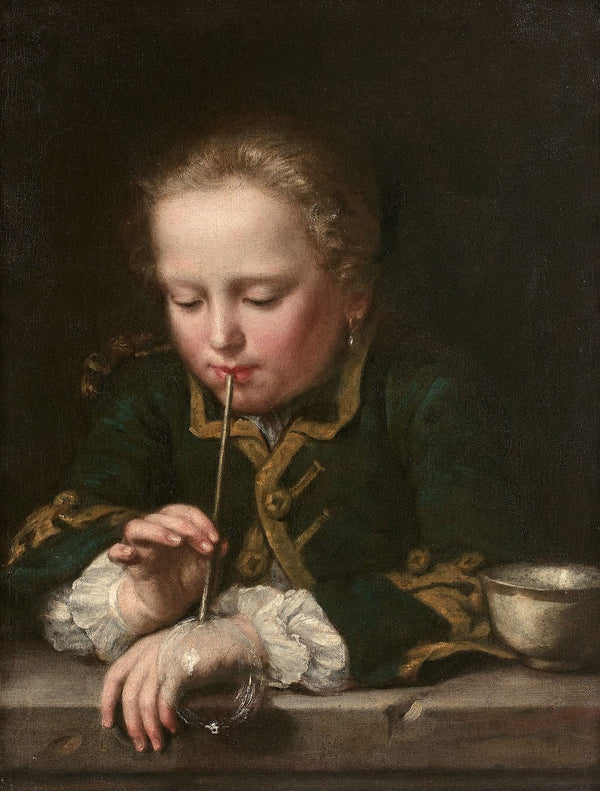 Jeune garçon aux bulles de savon