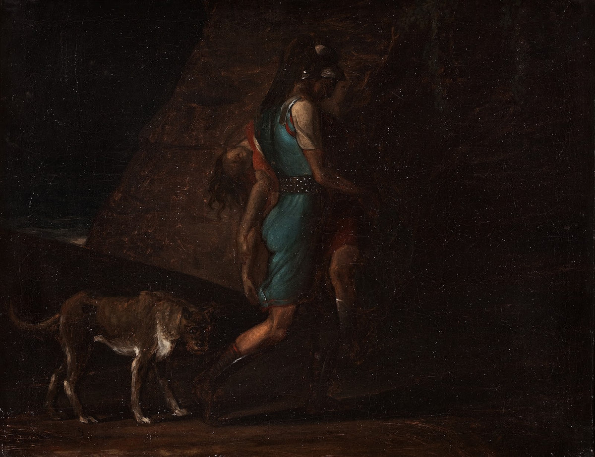 Ossian Carrying His Dead Brother Gillan Followed By Fingals Dog Bran 1805 1808
