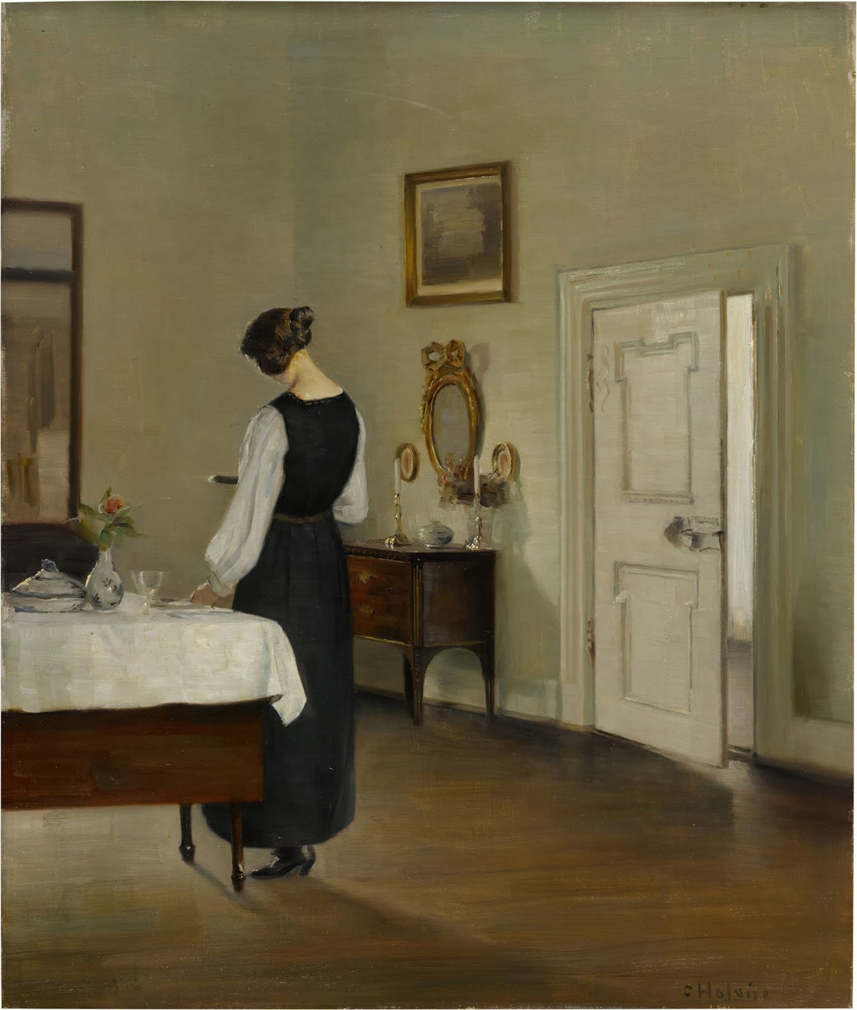 In the dining room