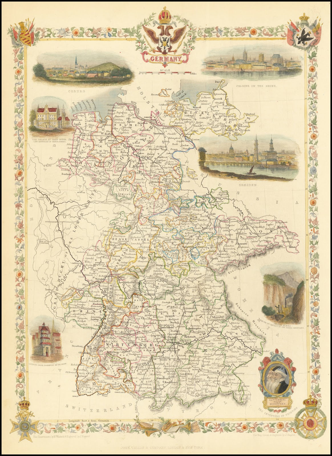 Map of Germany 1851