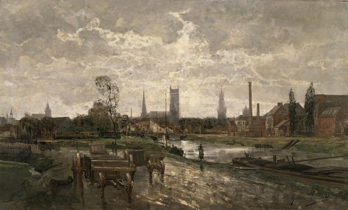Panoramisch gezicht op Gent circa 1881