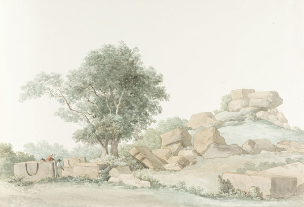 Ruïne van Zeus Olympus tempel van oude Agrigento 1778