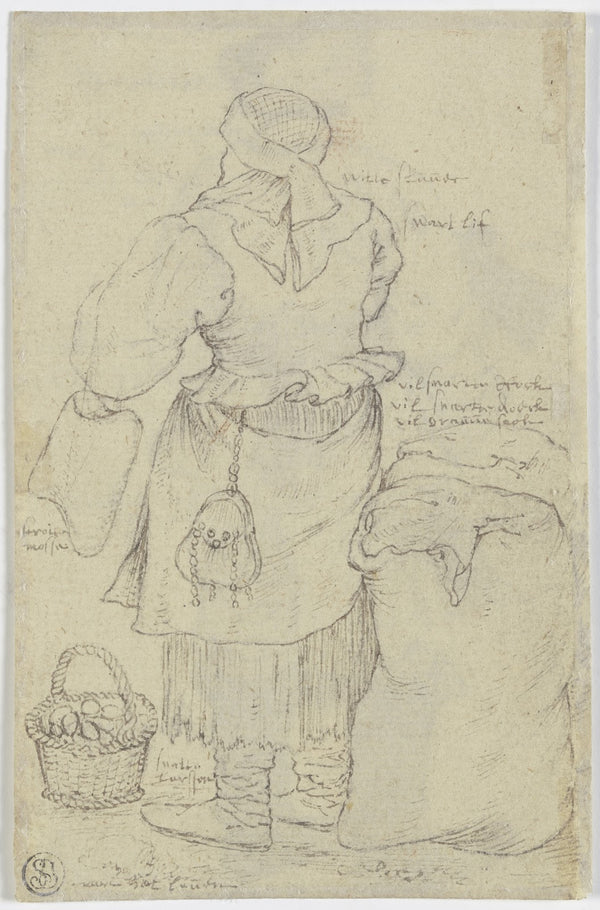 Market Woman with a Basket of Eggs ca 1608 1609