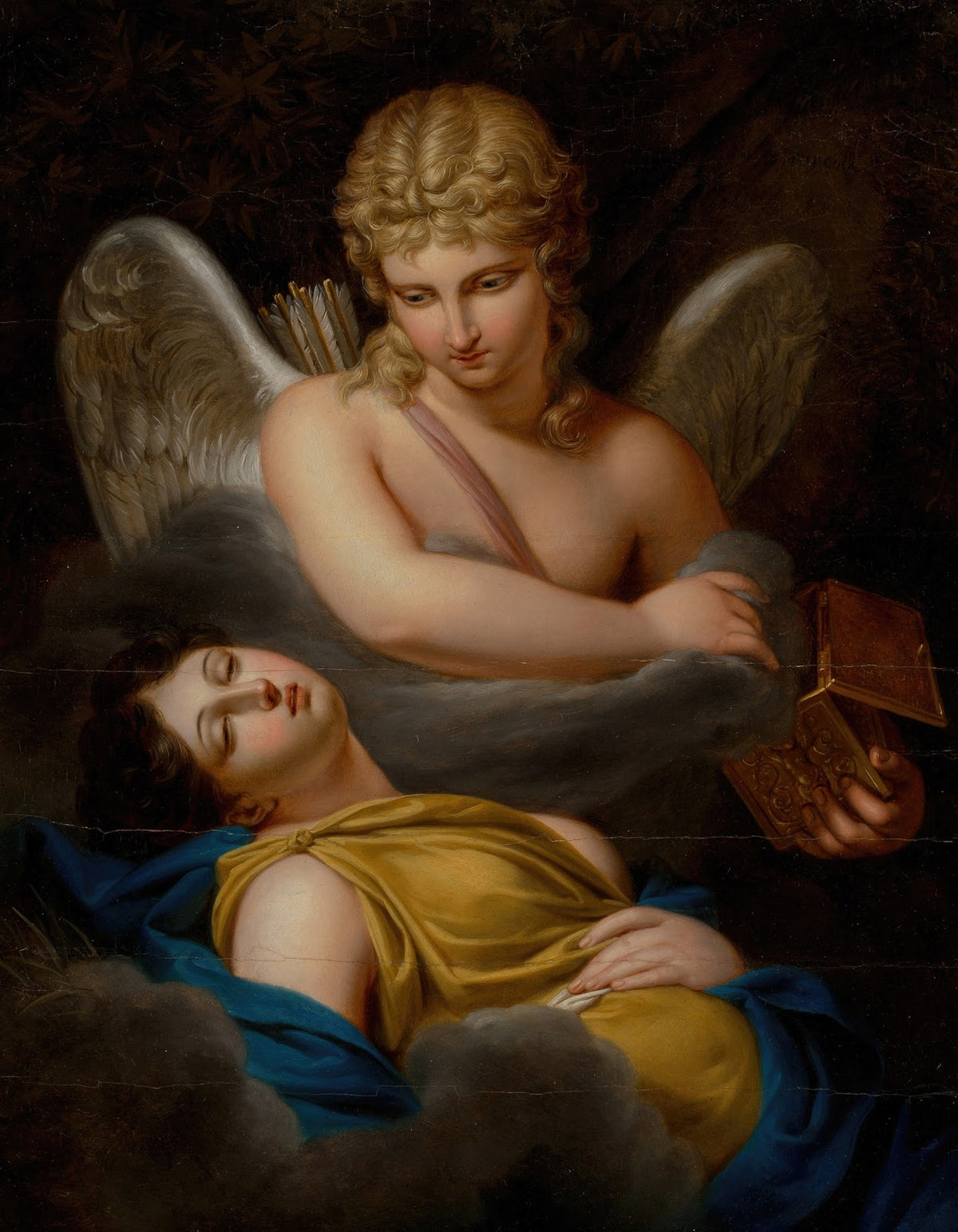 Cupid removing the sleeping spell from Psyche