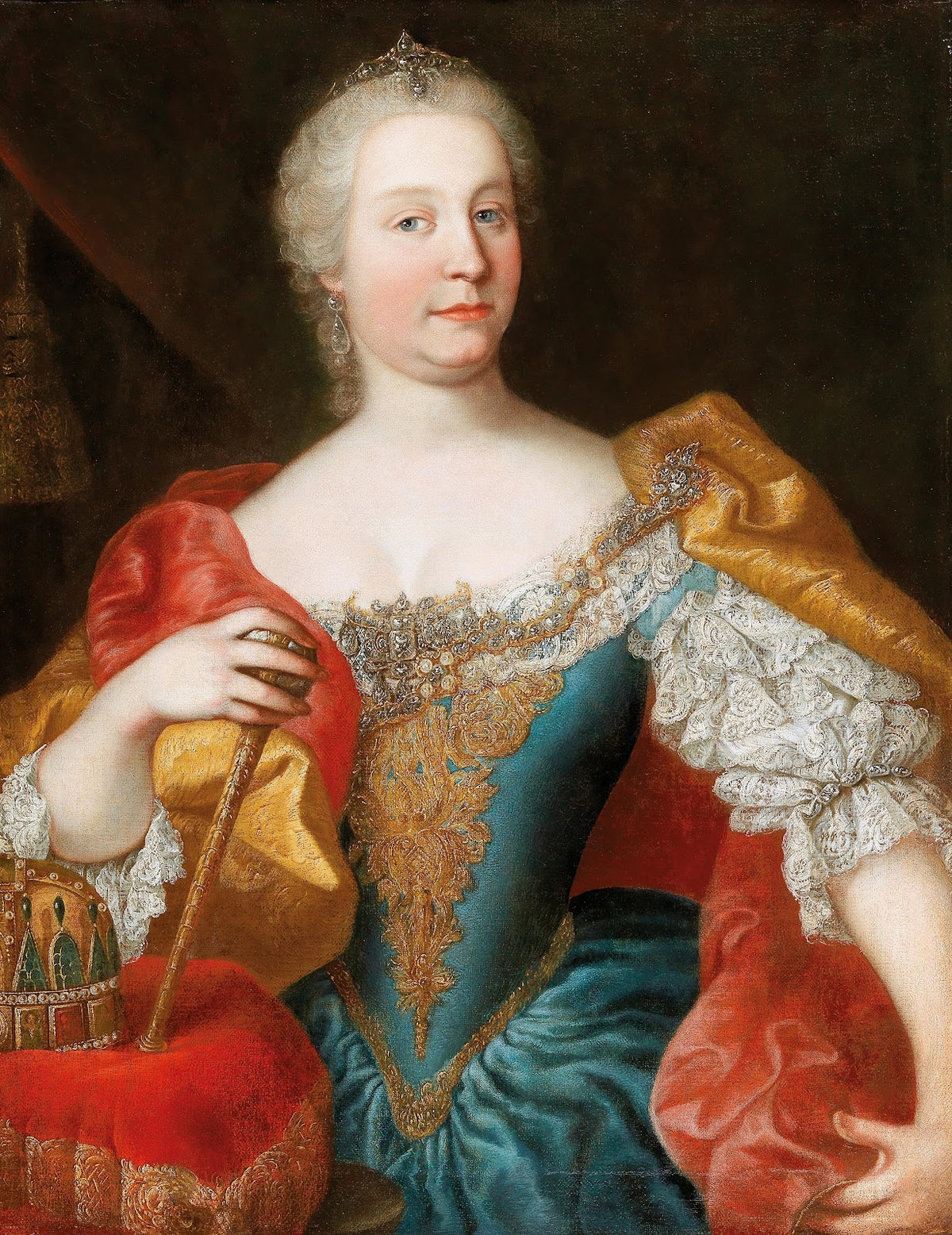 Portrait Of The Empress Maria Theresia Queen Of Hungary And Bohemia With The Hun