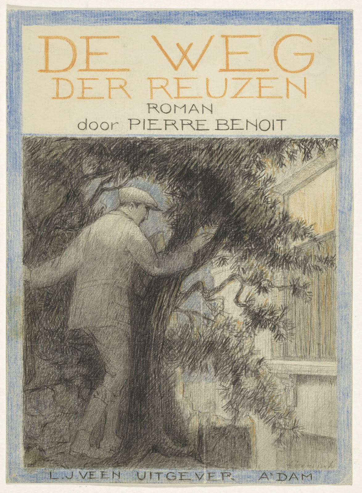 Bandontwerp voor Pierre Benoit De weg der reuzen La chaussée des géants 1922