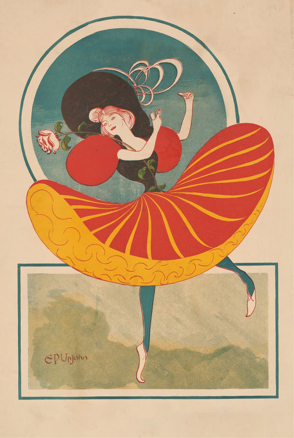Woman holding a rose 1895