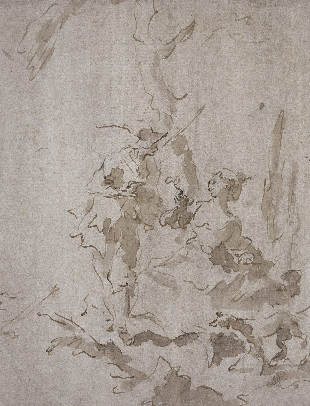 Elegant couple ca 1740  1770