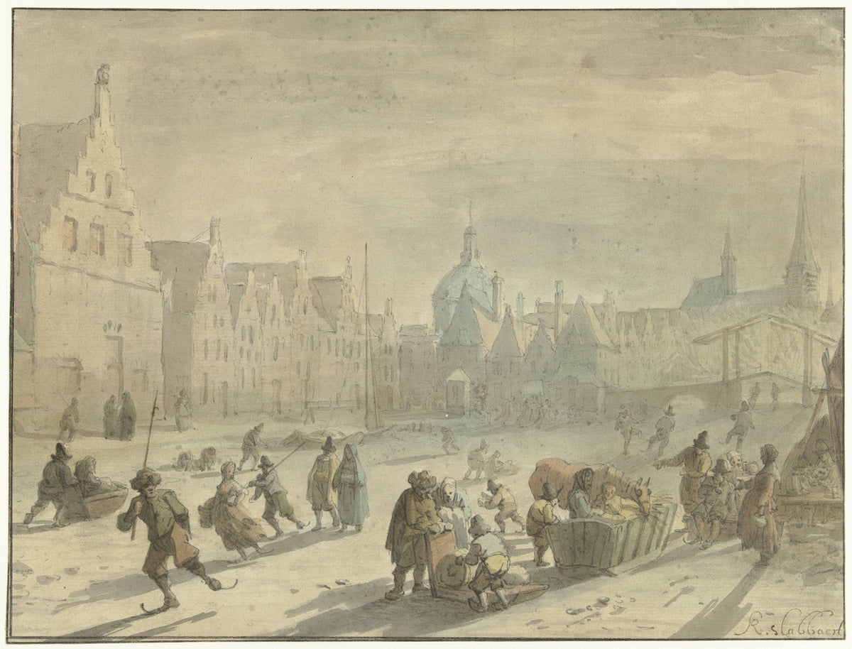 Galgewater in Leiden met ijsvermaak 1629   1654