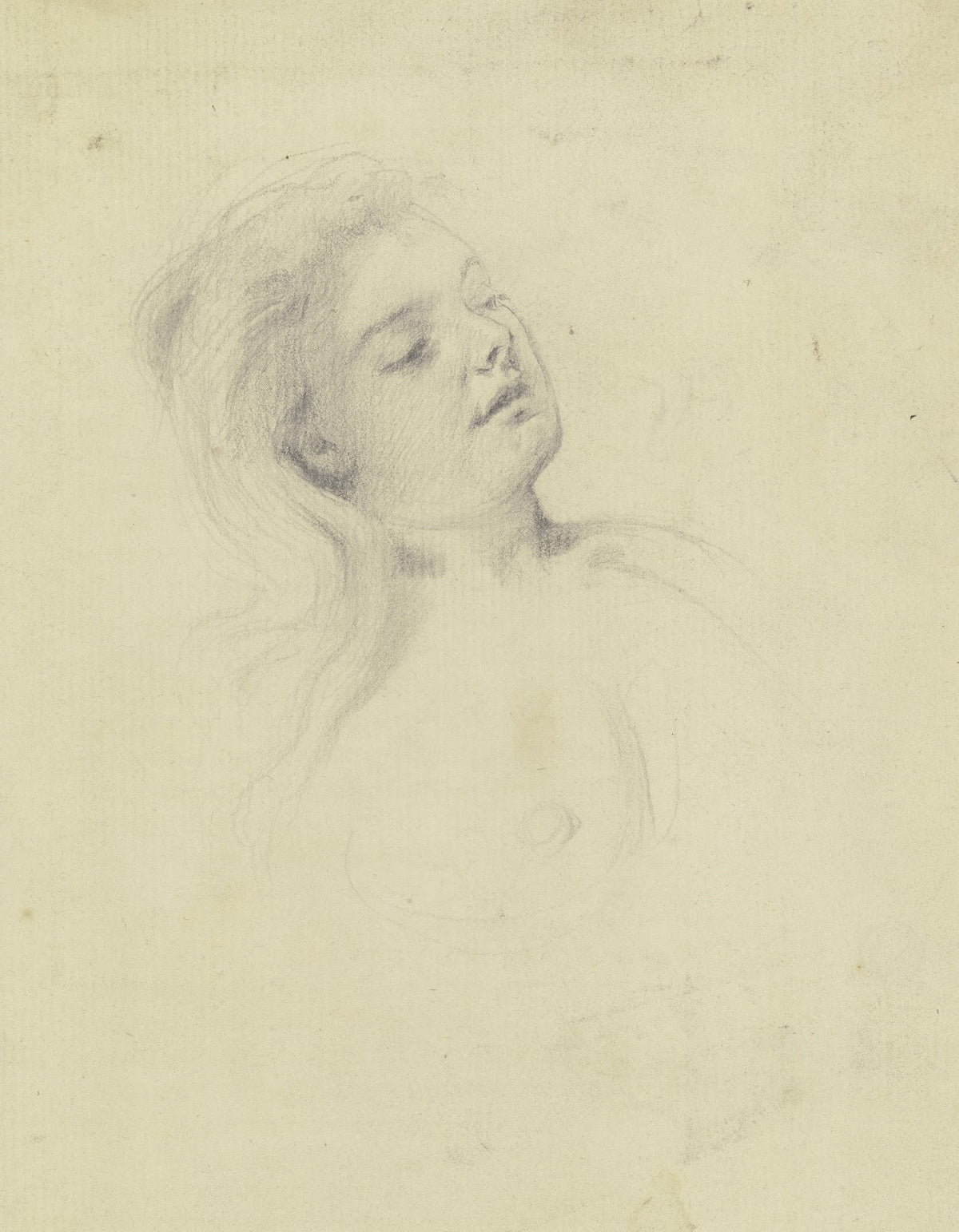 Kopf einer lagernden jungen Frau ca 1892