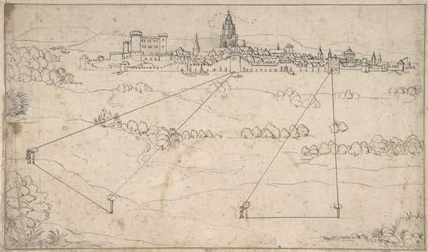 Perspectival Study with a View of a Medieval City 16001650