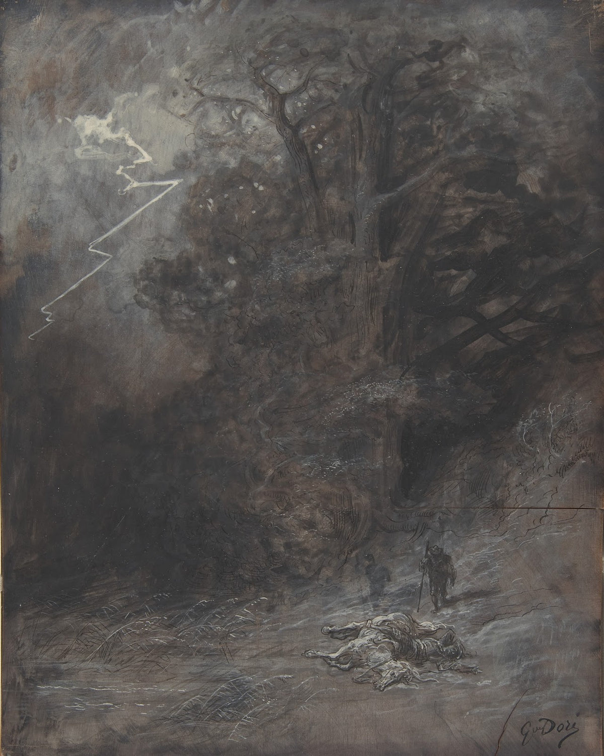 A Rider and a Dead Horse in a Landscape